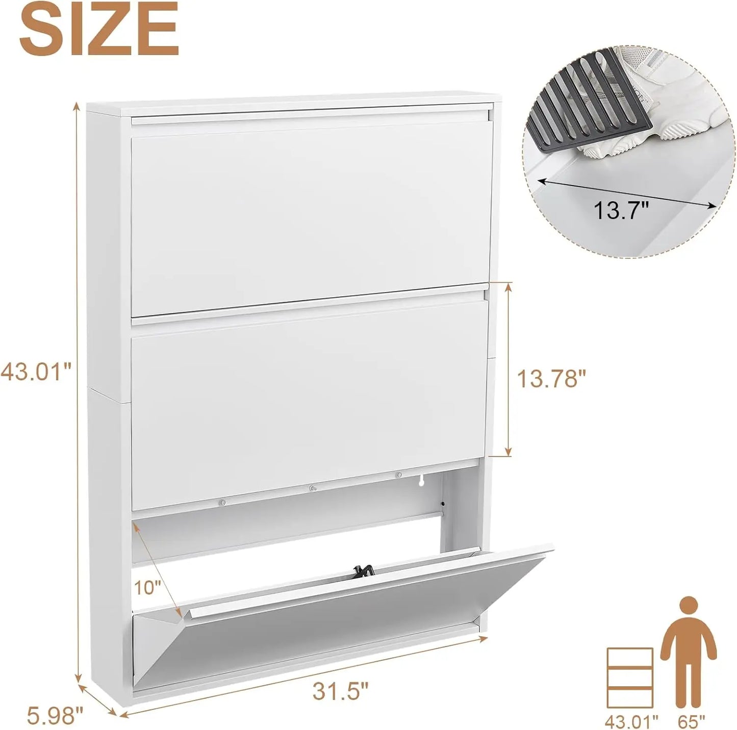 Slim Shoe Cabinets for Entryway