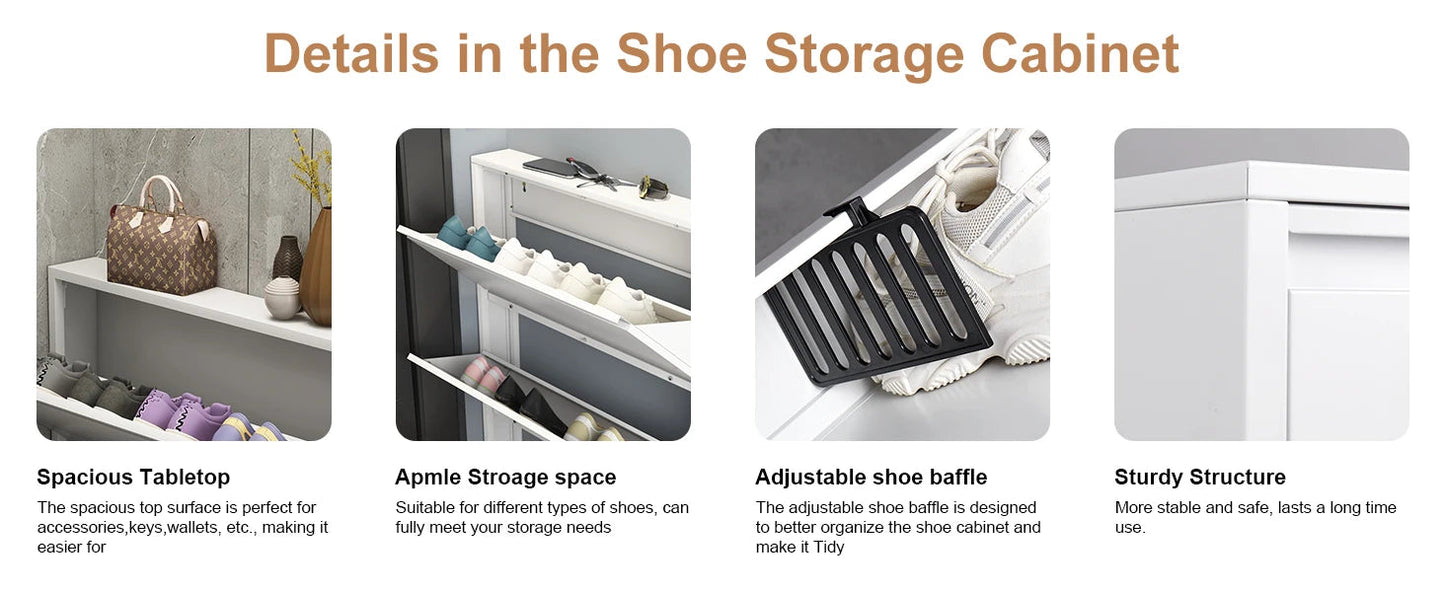 Slim Wall-Mounted Shoe Cabinet