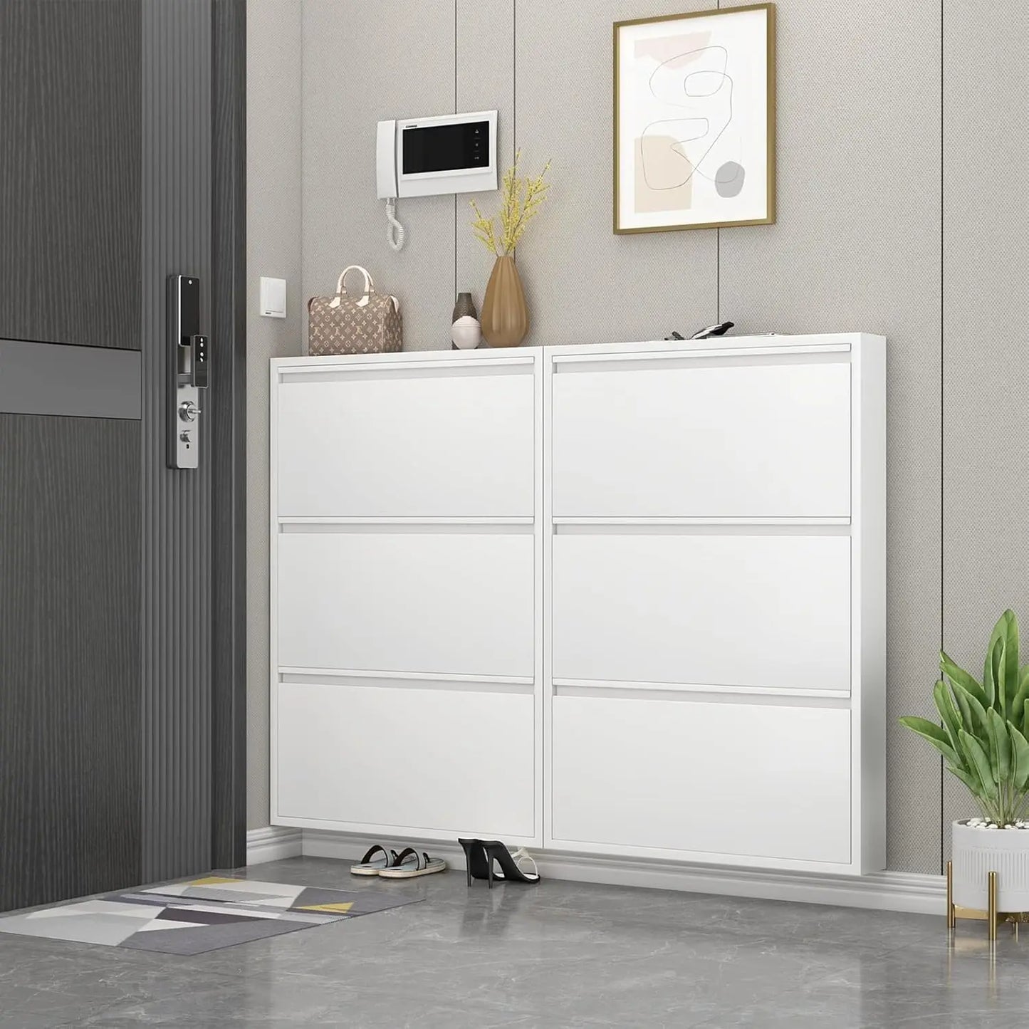 Slim Shoe Cabinets for Entryway